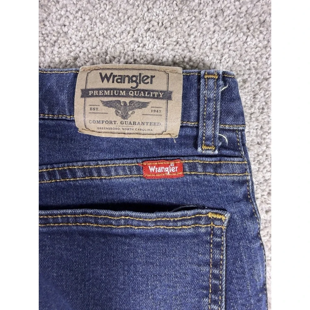 Wrangler Classic Boot Cut Jeans, Men's/Boys' Size 16 Husky, Blue Stretch Denim